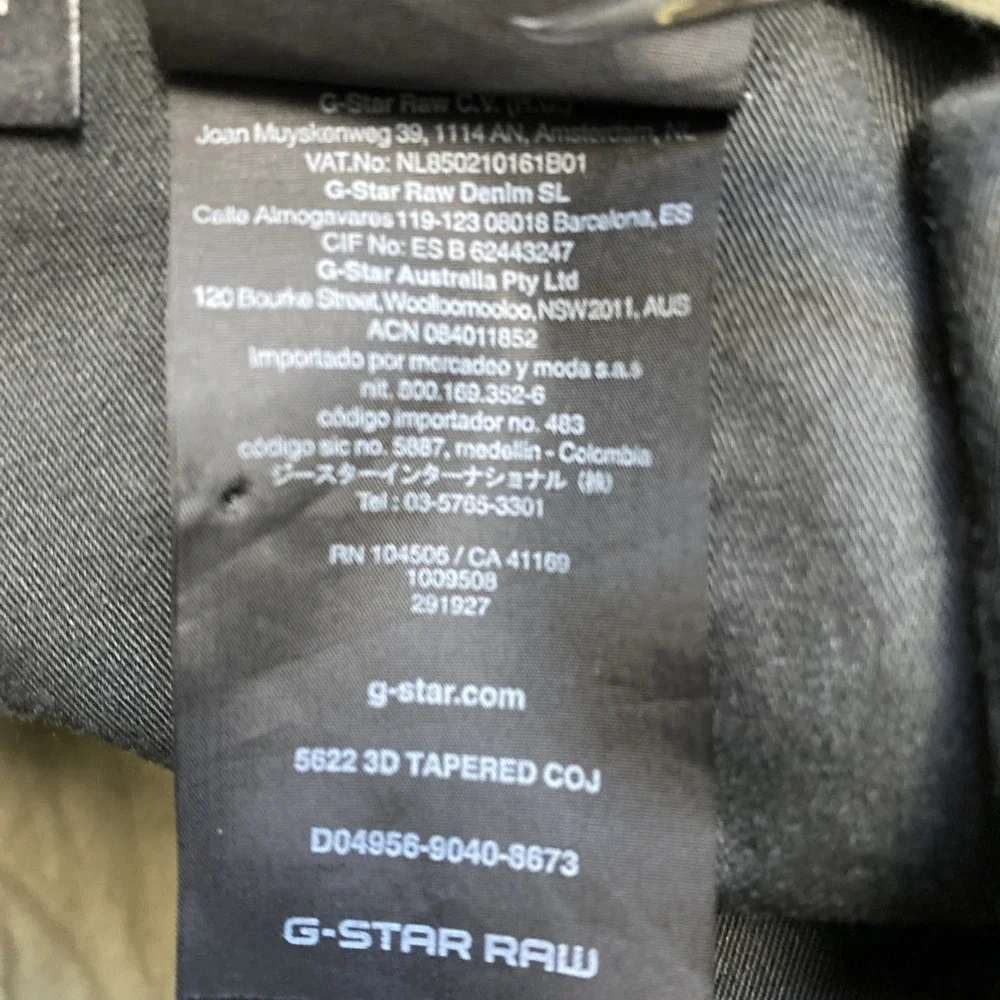G Star Raw 5622 MENS SIZE 36X32 3D Tapered Camo Denim Pharrell Green Woodland